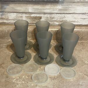 Tupperware Smoke Gray Dessert Set